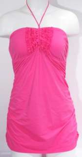 Guess Pink Vintage Ruffle Swimdress Swimsuit L Large NWT $89 NEW 