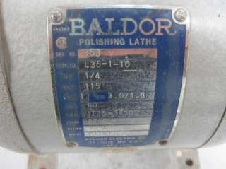 Baldor 353 1/4 HP Motor Table Top Dental Polishing Lathe Buffer 