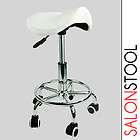   Saddle Clinic Stool Doctor Dentist Salon Spa White Chair PU Leather