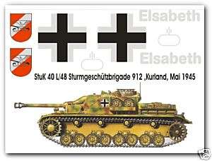 Decals Stug 40 L 48 Stugbrigade 912 Kurland 45 1687  