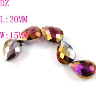 L6006 20*15mm 5pc Faceted gem AB crystal Teardrop beads  