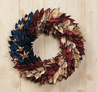   MADE OF ALL NATURAL DRIED FLORAL PODS IN RED WHITE & BLUE NEW  