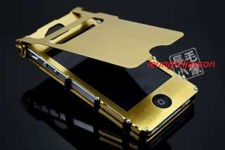   STEEL Ti nitride Flip cellular FULL Case Cover iPhone 4 4S Gold  
