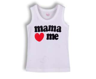   Baby Kid Unisex Clothes Sleeveless Top Shirt papa mama love me  