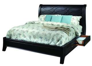 Colorado Home Evergreen King New Bedford Sleigh Bed with Low Profile 