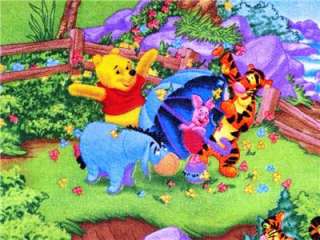   Pooh Disney Fabric BTY Tigger Piglet Eeyore Senic Cartoon Movie  