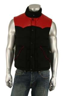 Ralph Lauren Black Label Wool Leather Down Vest M New $995  