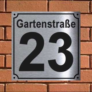Hausnummer Hausnummern Edelstahl mit Wunschgravur  