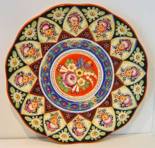 An Unusual Ditmar Urbach Traditional Czech Pattern Handpainted Plate 