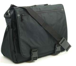 Messenger Bag Expandable Briefcase Black Canvas New  