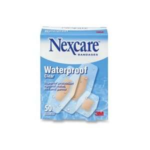  Nexcare Bandages, Waterproof, Clear, Assorted   50 ct 