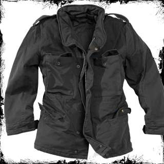   MILITARY M65 WASHED JACKET MENS ARMY WINTER FIELD PARKA BLACK  
