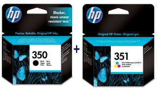 HP 350 351 Black Colour Printer Ink Cartridges New Box  