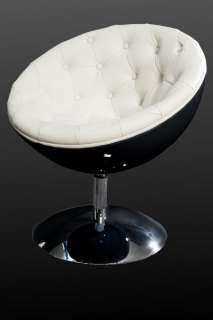 Design Cocktailsessel GALAXY gesteppt schwarz weiss Drehsessel Sessel 