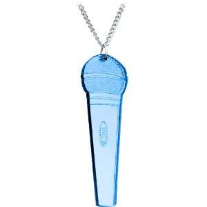  Light Blue Microphone Necklace Jewelry