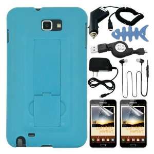Pack Screen Protector + Earphone Headphone with Microphone and blue 