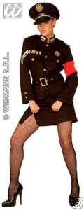 LADIES GERMAN OFFICER SOLDIER FANCY DRESS COSTUME & HAT  