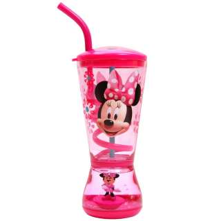 DISNEY MINNIE MOUSE DOME GLASS WITH DRINKING STRAW NEW  