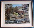 IMPRESSIONIST OIL OF TREGATE BRIDGE MONMOUTH WALES SIGN