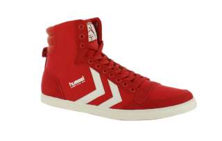 Hummel Stadil Slim Hi Red White New Trainers Shoes  
