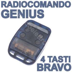RADIOCOMANDO CANCELLO GENIUS BRAVO 4 TASTI 433,92 ROLLING CODE  