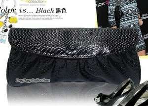 Korean Style PU Leather Serpentinite Lady Girls Clutch Purse Wallet 