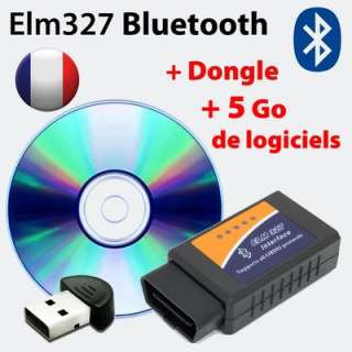   ELM 327 bluetooth + DONGLE Bluetooth OBD OBD2 + LOGICIELS 5 go