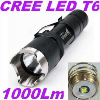   C1 CREE LED T6 1 Mode 3.7 18V 1000 Lumens Tactical Flashlight  