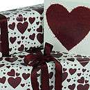 Red Hearts Gift Wrap, Ribbon Pack By Rachel Goodchild Designs