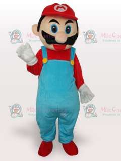 Red Super Mario Bros Short Plush Adult Mascot Costume