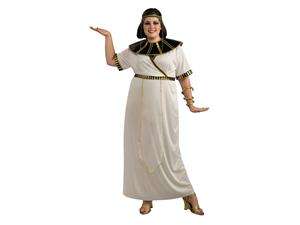    Egyptian Girl Lady White & Gold Dress Costume Adult Plus 