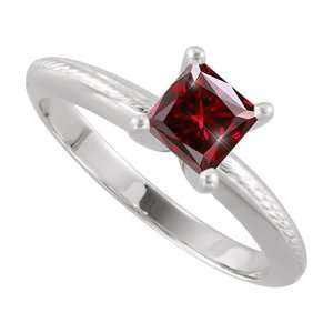   Solitaire 14K Yellow/White Gold Ring with Deep Red Diamond 1/4 carat