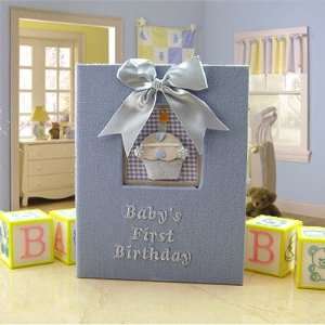   Blue Fabric Baby Photo Album   Babys First Birthday Baby