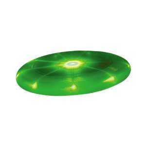 LED and Fiber Optics Illuminated Flying Disc Green  Sports 