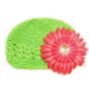   Fits 0   9 Months With a 4 Hot Pink Gerbera Daisy Flower Hair Clip