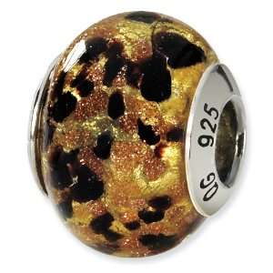   Silver Yellow/Gold/Black Italian Murano Bead SimStars Jewelry