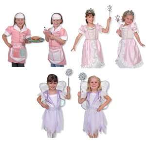 Melissa And Doug Princess Fairy and Waitress Role Play Costume Set of 