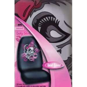   Girl Skull Bows Pigtails Car Truck SUV Seat Cover Pair Automotive