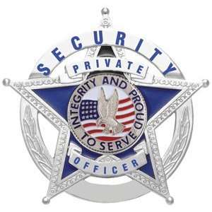 SECURITY OFFICER SILVER SHIELD BADGE