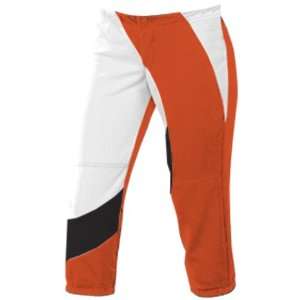 Womens Cyclone Stretch Polyester Softball Pants 84 ORANGE/BLACK/WHITE 