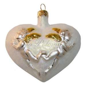 Glass Ornament Angel of Love in White 