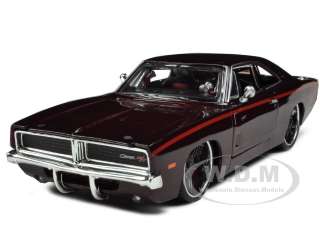   24 scale diecast model of 1969 dodge charger r t burgundy die cast