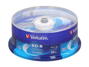   Verbatim 25GB 2X BD R LTH 20 Packs Spindle Disc (use w 