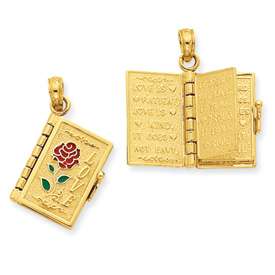   all religious book pendant charms 14k solid gold love corinthians 13