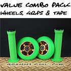 Pair of Rush 5 Spoke White & Gold 100mm Metal Cored Scooter Wheels