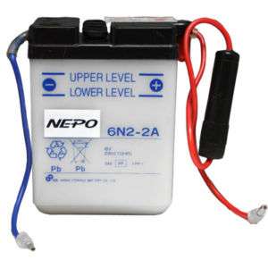 NEPO 6N2 2A 6 Volt 2Ah Conventional Motorcycle Battery  