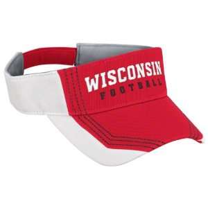   Wisconsin Badgers Red adidas Camp Adjustable Visor