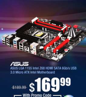 ASUS LGA 1155 Intel Z68 HDMI SATA 6Gb/s USB 3.0 Micro ATX Intel 