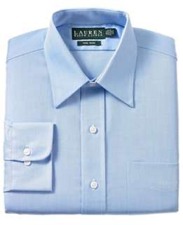Lauren by Ralph Lauren Dress Shirt, Blue Herringbone   Regular Fit 