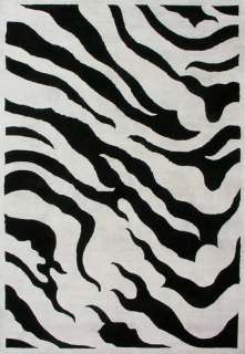 Large Zebra Print Area Rugs Animal Skin NEW 9x12 Black  